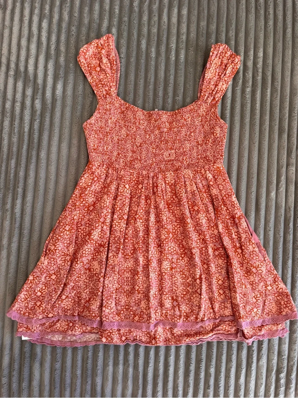 Free People Coral Pink Floral Sundress